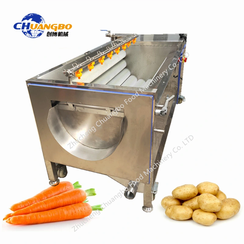 Wholesale Brush Peeling/Washing/Cleaning/Debarking Machine for Ginger Cassava Taro Carrot Sweet Potato Root Vegetables Fruits Yam Konjac Lotus Food Turnip Radis