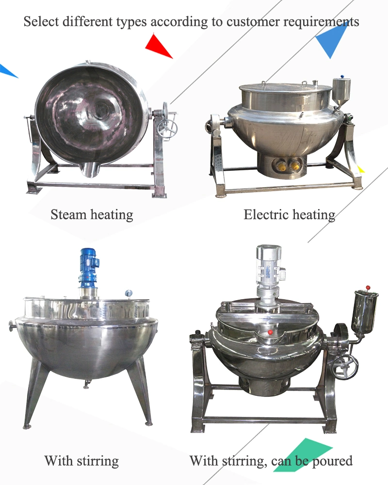 Joston Food Processor Hard Candy Fixed Cooking Pot Homogenizer Steam Jacket Kettle with Agitator