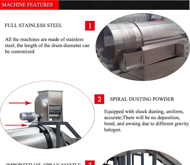 Automatic Single Roller Drum Nut Seasoning Flavoring Coating Machine