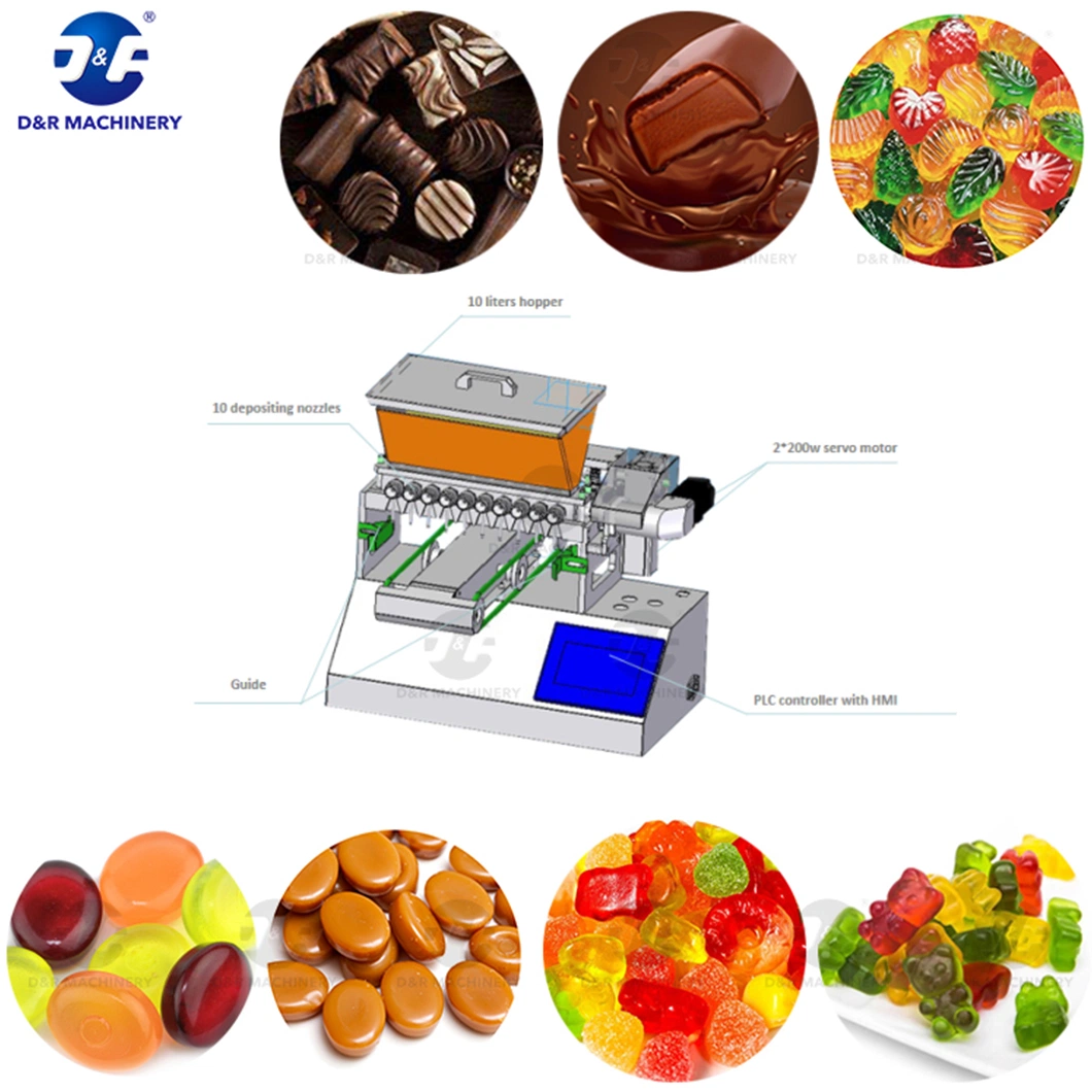 Commercial Table Top Chocolate Moulding Machine Gummy Depositor Hard Candy Equipment Jelly Candy Depositing Machine