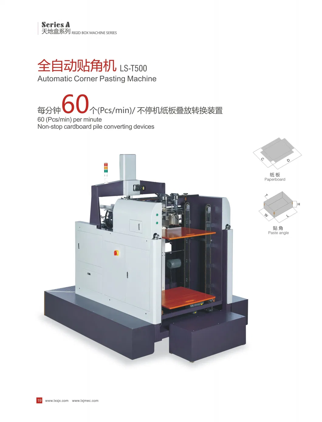 High Efficiency Automatic Rigid Confectionery Box Corner Pasting Machine