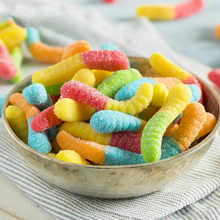 Sour Worms Jelly Candy OEM Jelly Manufacturer Extra Sour Gummy Worms Candy