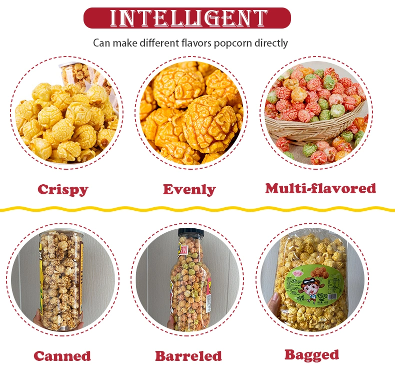 Sweet Caramel Commercial Electric Seasoning Ball Shape Popcorn Machine Mixer Plant for Cycle