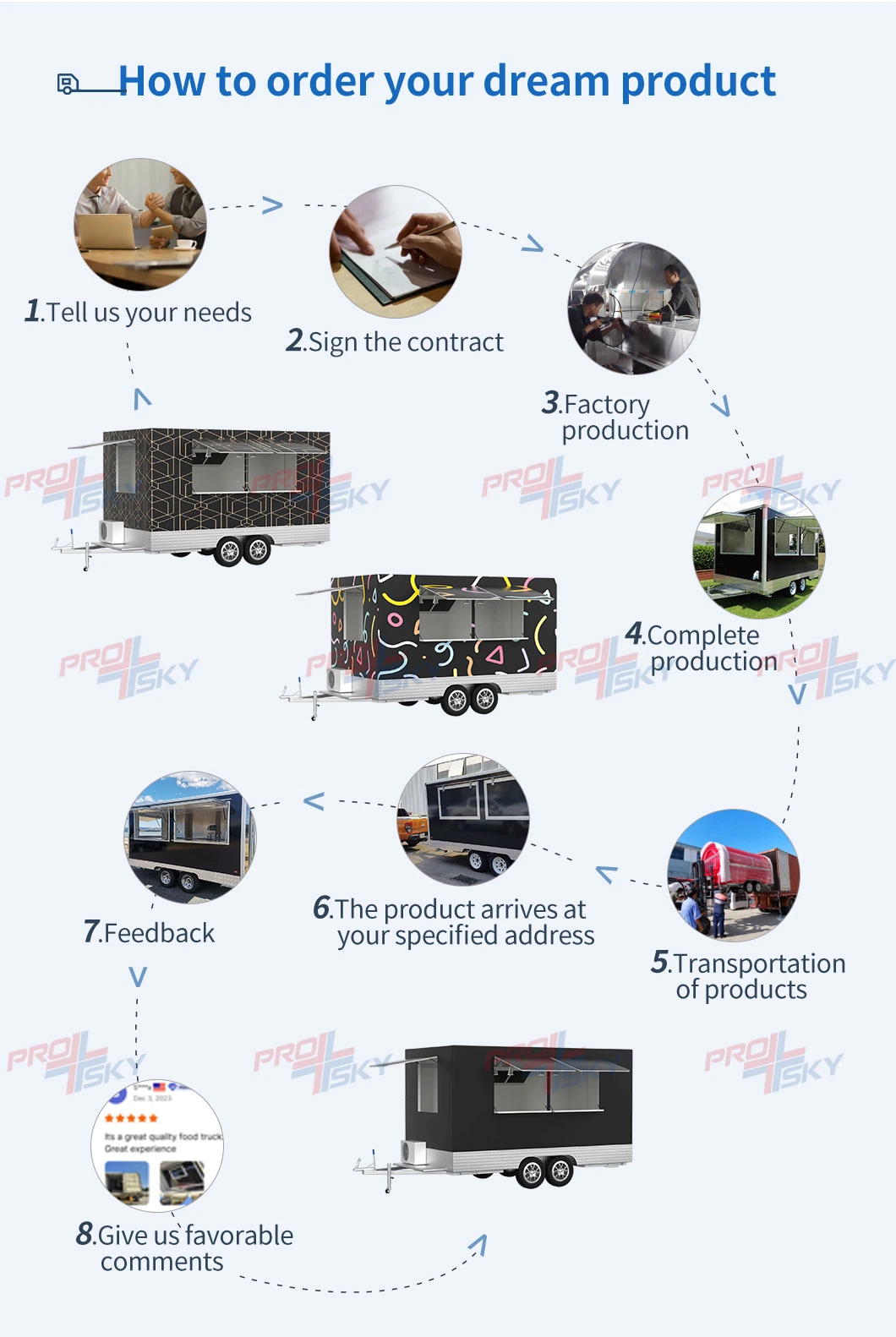 Brand New Food Trailer Airstream Custom Food Truck Mobile Kitchen Equipment Vending Cart Kitchens on Wheels