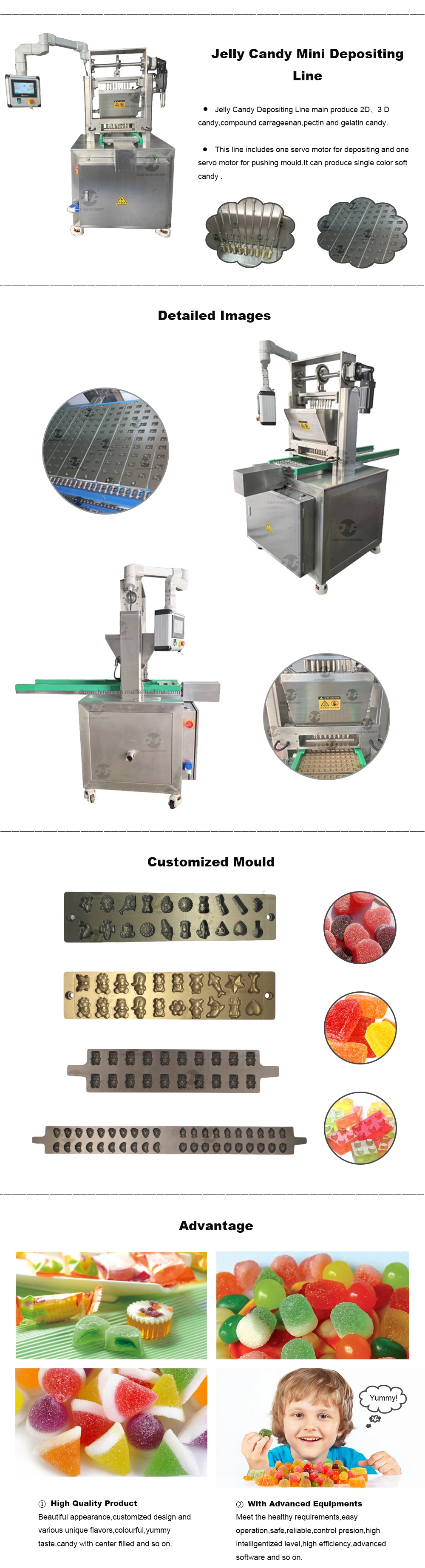 Commercial Jelly Candy Sugar Gummy Bear Soft Candy Depositing Making Machine Jelly Candy Mould Depositor Machine for Shops, Small Business