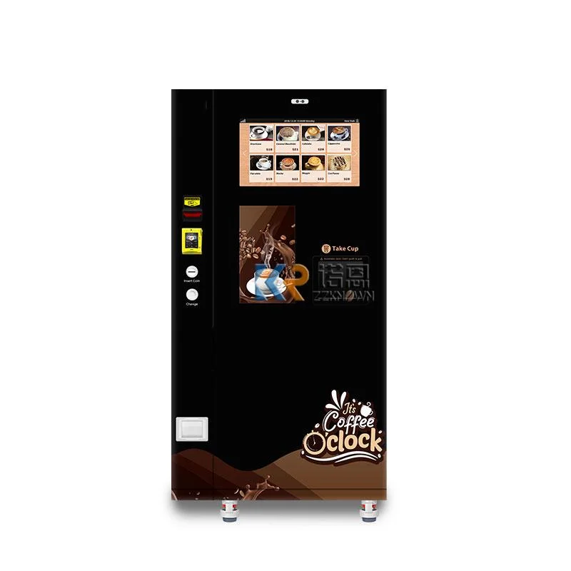 21.5 Inch Touch Screen Automatic Coffee Vending Machine Ground Coffee Machine Commercial Distributors with Cup Dispenser