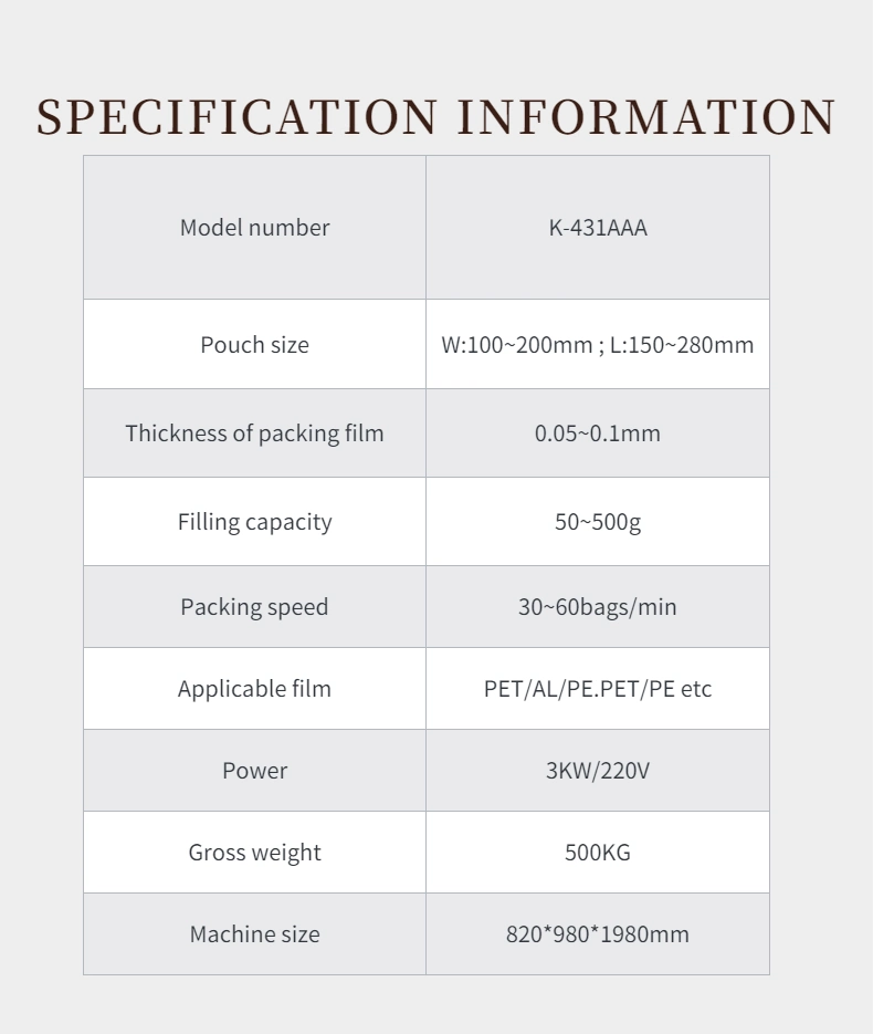 Automatic Granule Dry Fruit Nut Bean Seed Dried Leaves Sugar Chocolate Potato Chip Popcorn Snack Food Vffs Vertical Packing Packaging Machine