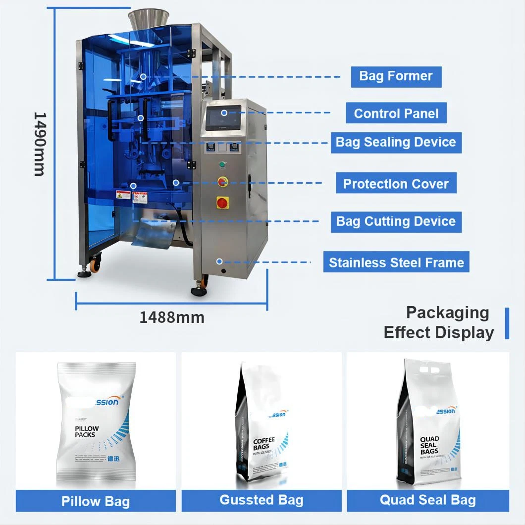 Big Packing Range Multi-Heads Weigher Packaging Machine for Confectionery and IQF Produce