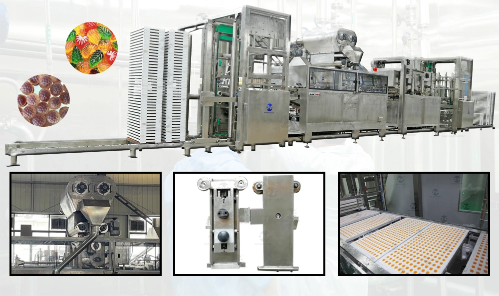 China Confectionery Machinery Center Filling Jelly Bean Pectin Gummy Candy Making Machine Starch Mogul Plant Gummy Candy Production Line