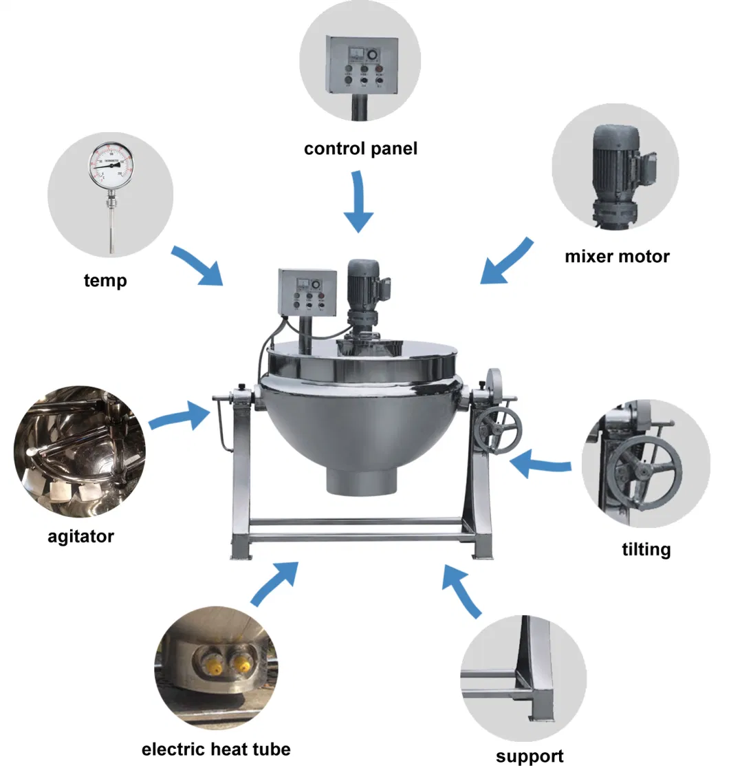 High Quality Cheese Cream Vat Chilli Sauce Chocolate Machine Melting Tank Cooking CE Jacket Kettle