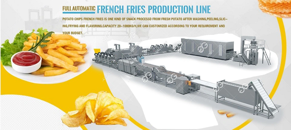 Industrial Full Automatic Fresh Frozen Sweet Potato Chips Production Line Frozen French Fries Making Machine