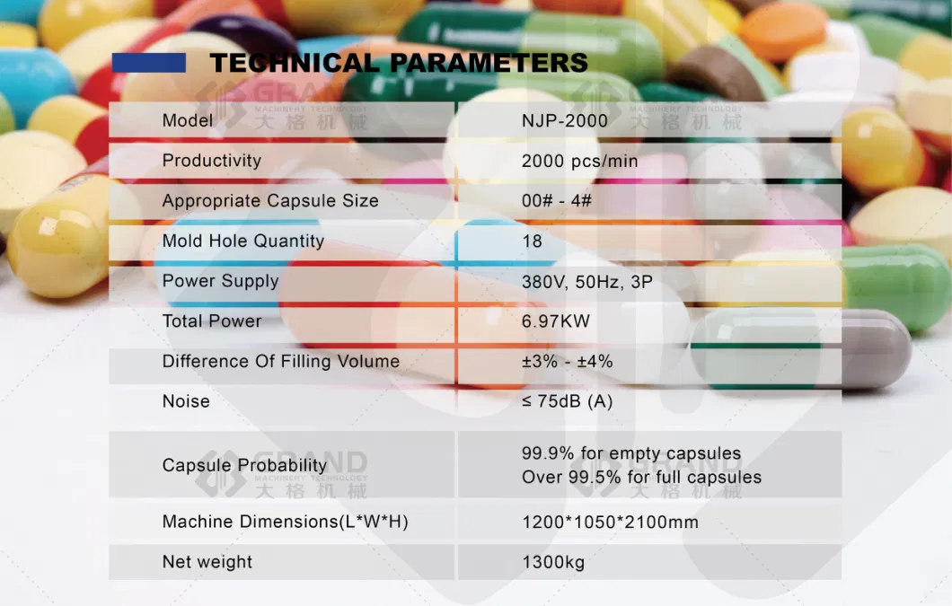 High Speed Fully Automatic Pharmaceutical Powder Granule Pellet Empty Hard Gelatine Capsule Filling Making Machine Njp-2000