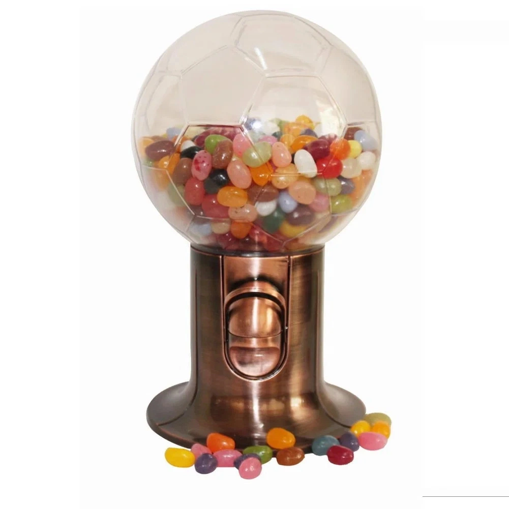 Football Shape Globe Clear Ball Gum Gumball Candy Pull Lever and Dispense Fift for Kids Holidays Activities Jelly Bean Dispenser Machine Mini Candy Dispenser