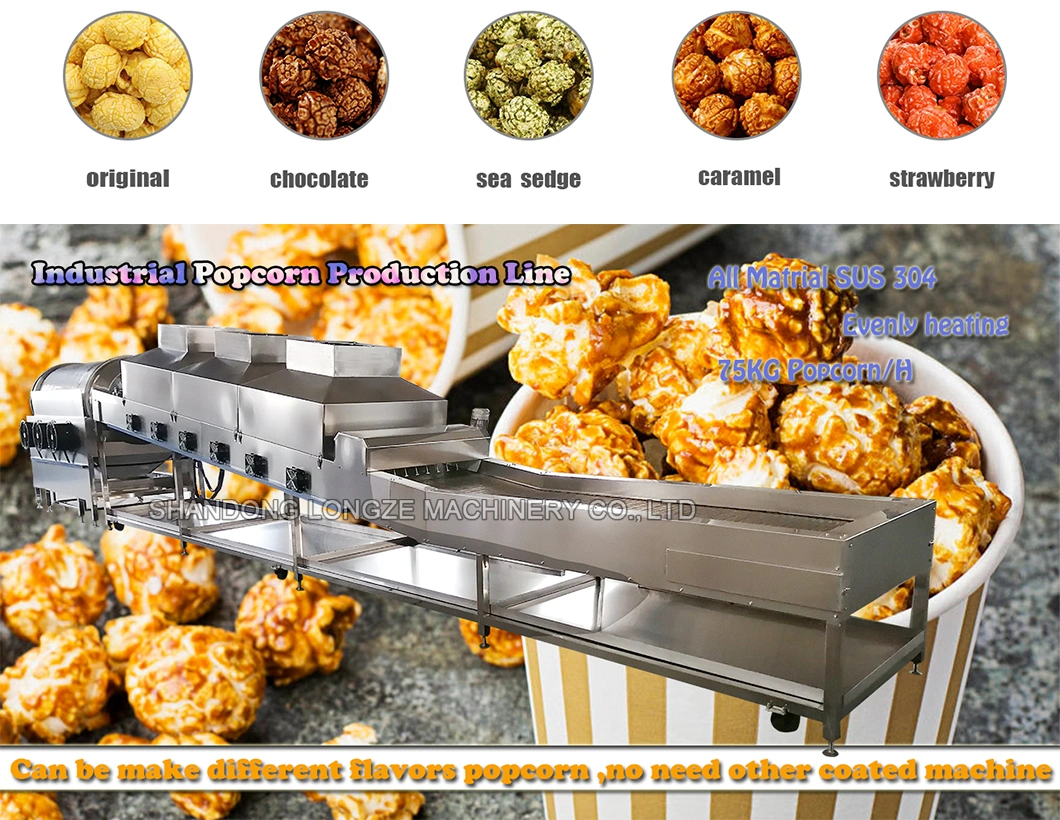 Sweet Puffed Smart Automatic Popcorn Production Line Commercial Mushroom Pop Corn Machine