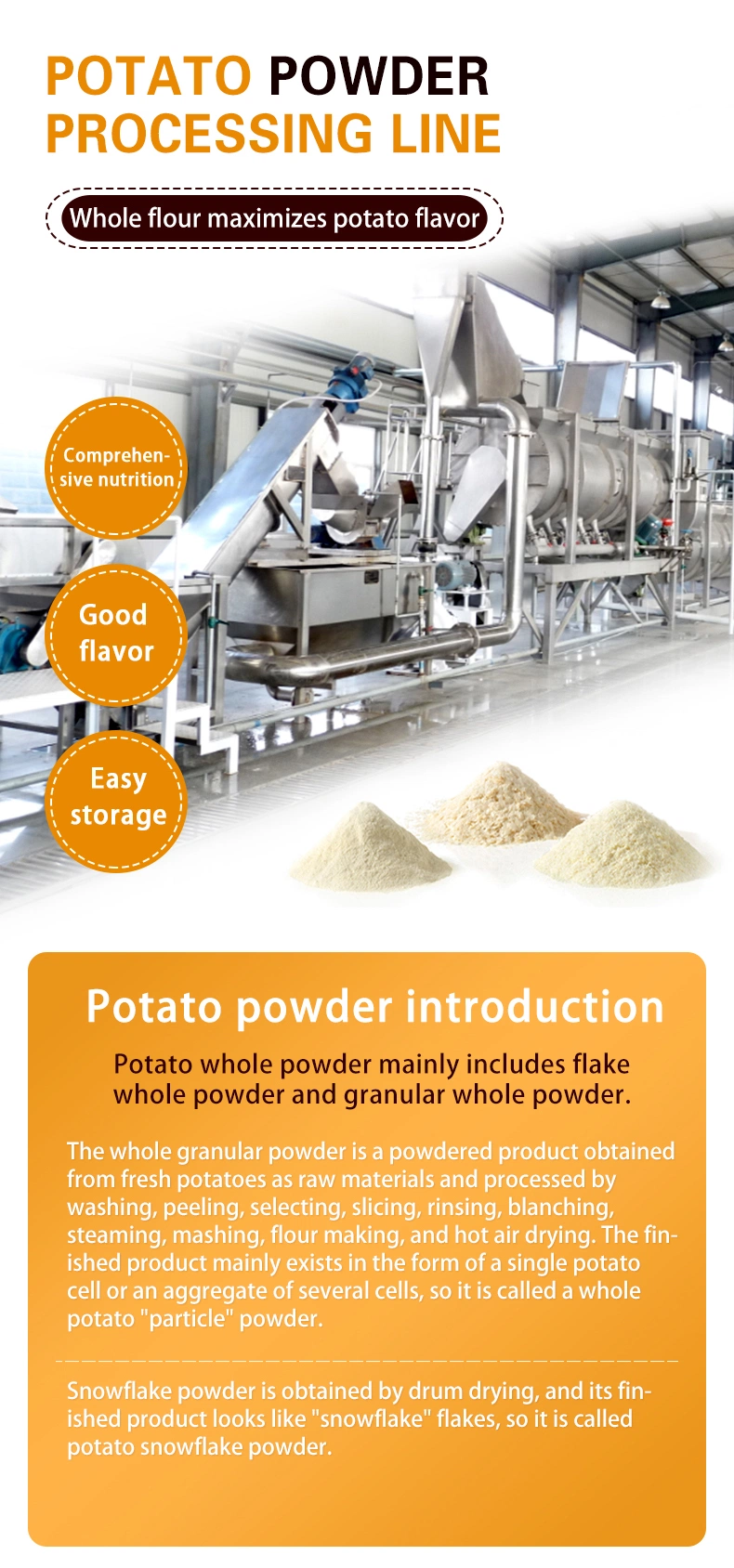 Aicnpack High Quality Potatoes Powder Production Line Cassava Sweet Potato Flour Making Processing Machine