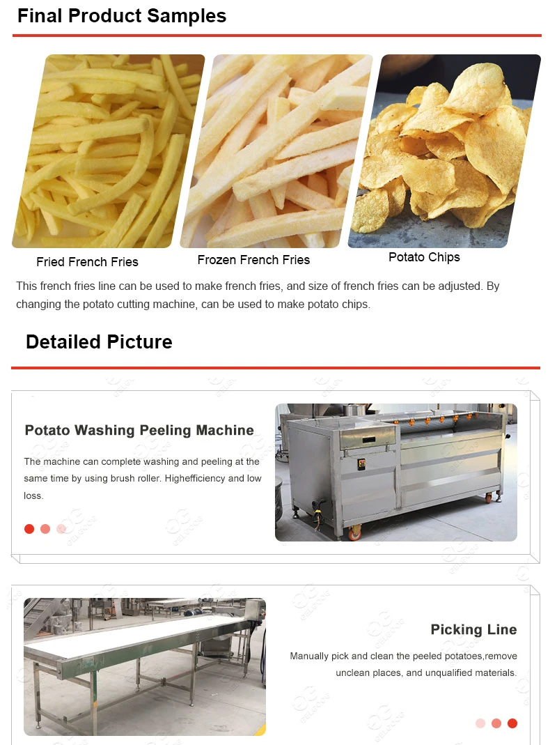 Industrial Full Automatic Fresh Frozen Sweet Potato Chips Production Line Frozen French Fries Making Machine