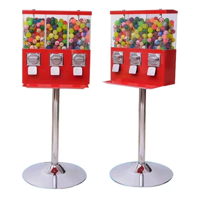 Vending Machines for Business Gumball Machine with Stand Candy Triple Pod Standing Dispenser Commercial Use to Dispense Gumballs Candies Using Quarter