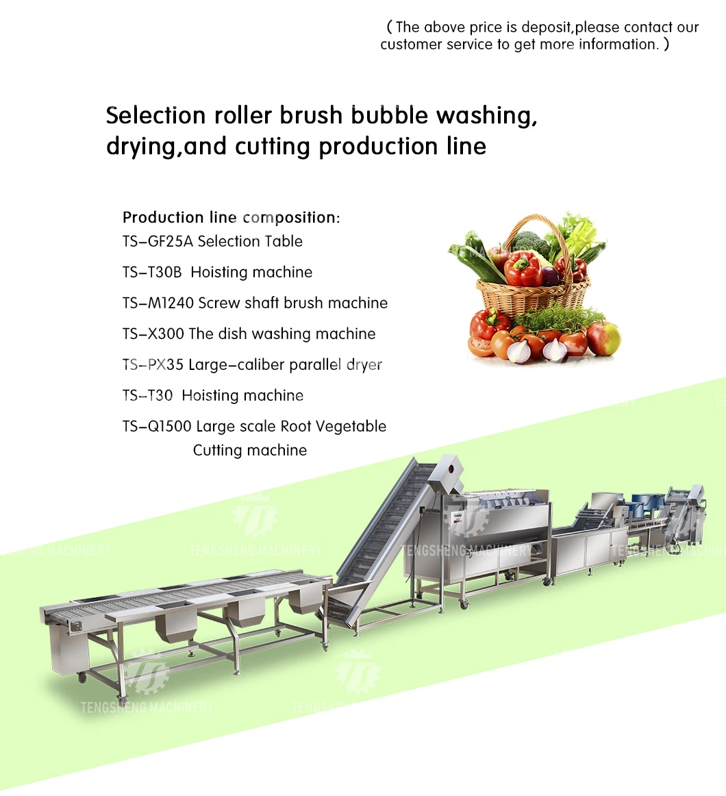 Vegetable Potato Sweet Potato Picking Hair Roller Bubble Cleaning Air Drying Cutting Machine Production Line