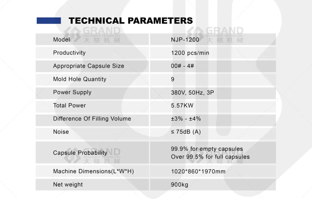 Fully Automatic Pharmaceutical Powder Granule Pellet Empty Hard Gelatine Capsule Filling Making Machine Njp-1200