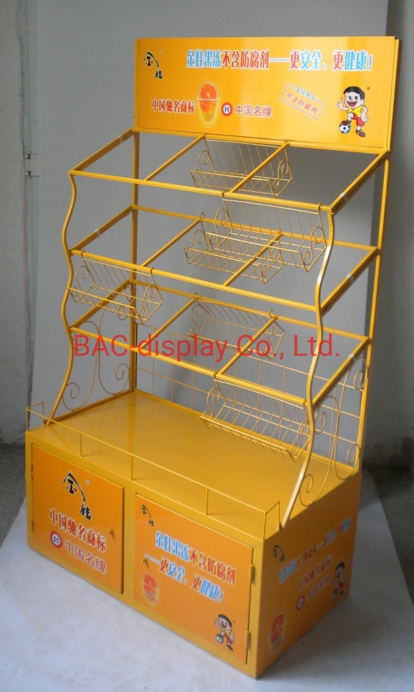 Metal Floor Standing Display Stand for Jelly/Sugar/Chewing Gum/Candy/Bonbon