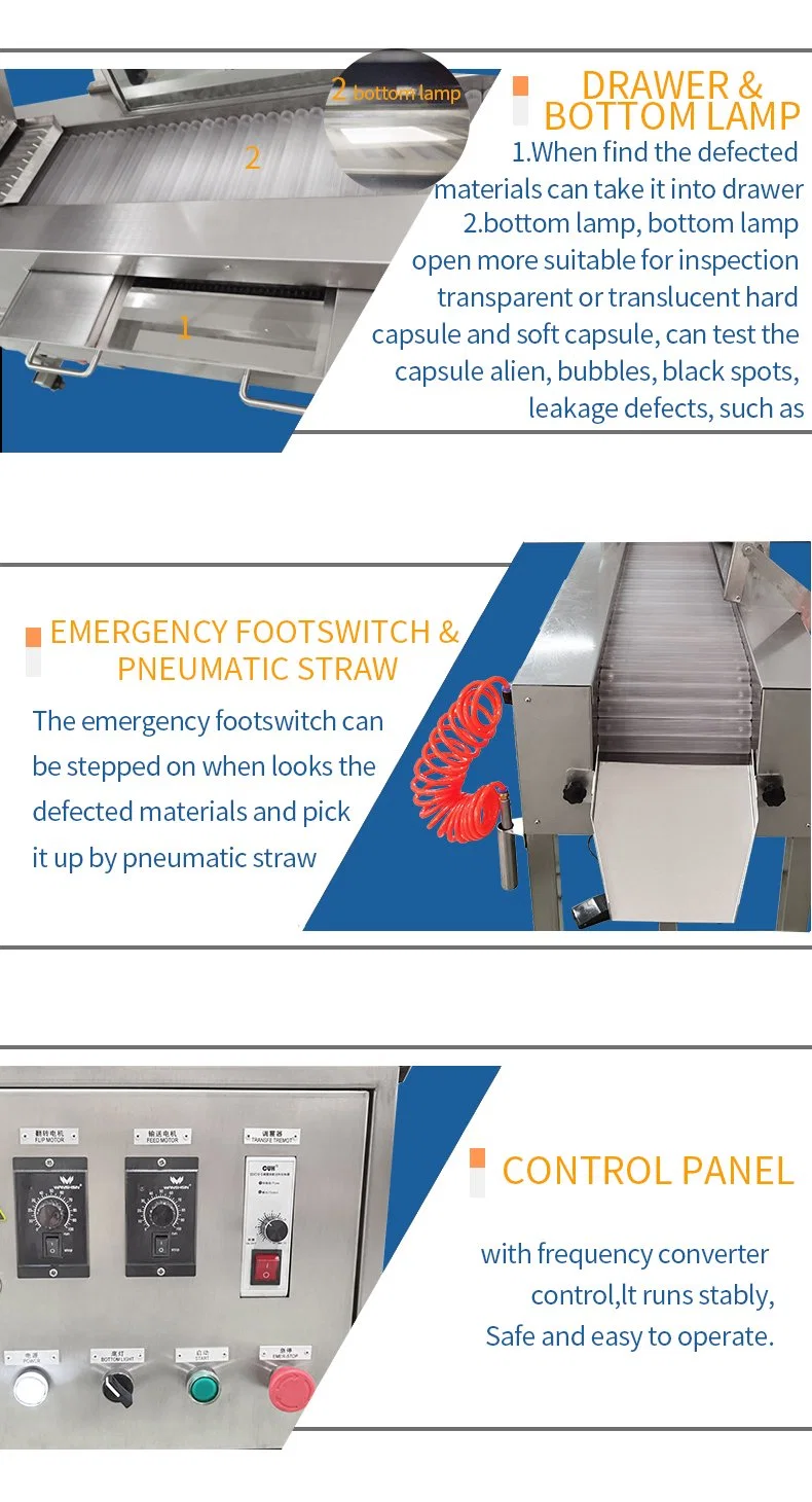 Jyg-220 Chewing Gum Candy Semi Automatic Visual Inspecting Machine