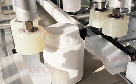 Glass Jar Whisky Cap Cork Plastic Tear-Band Tamper Evident Vitamin Chewing Gum Bottle Tabletop Automatic Press Capping Machine