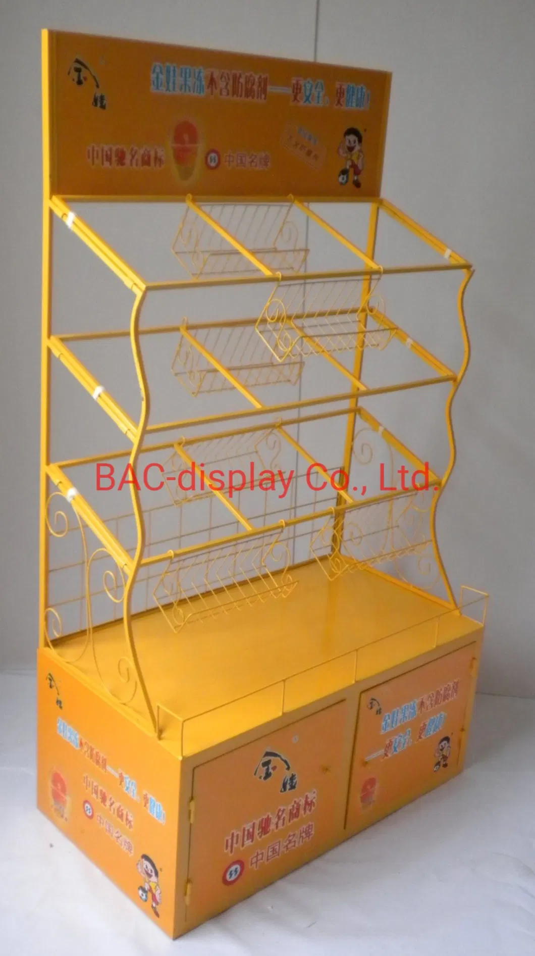 Metal Floor Standing Display Stand for Jelly/Sugar/Chewing Gum/Candy/Bonbon