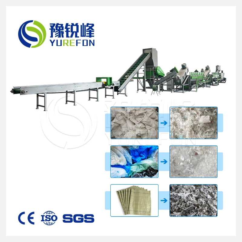 Waste Plastic Pet Bottle Flake/Drum/Pallet/PP/HDPE/LDPE/Rubber/Lump/PVC Pipe/PE Film/Jumbo Woven Bags/Garbage Crushing Crusher Recycling Plant Washing Machine