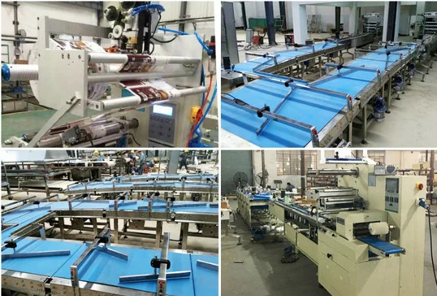 Turntable Feeding System Automation Packing Line Packaging Machine Chewing Gum Sweets Cotton Candy Chocolate Bar Cereal Stick Pillow Flow Wrapping Candy