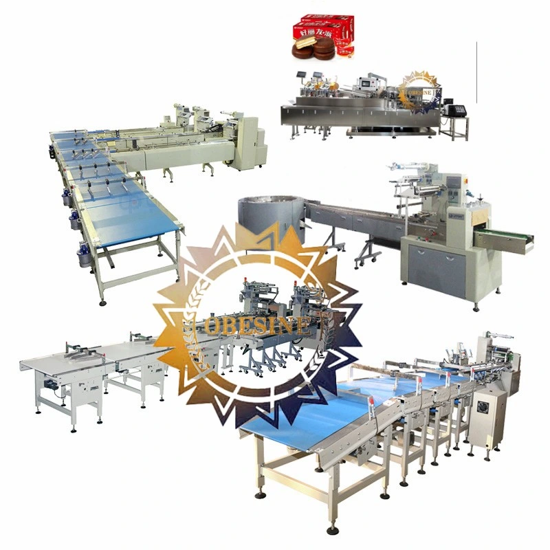 Automatic Bread Pastry Biscuit and Candy One Drag Two Automatic Pillow Type Food Packaging Line