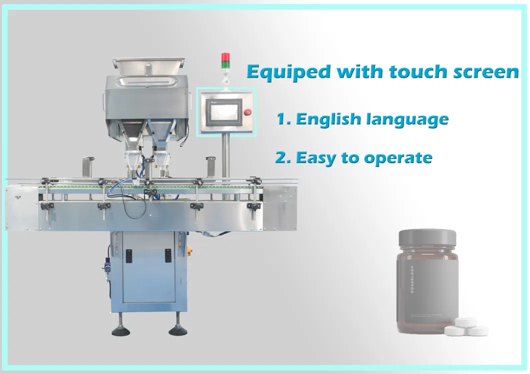 Shanghai Factory Automatic High Speed Tablets Counter Small Bottles Packer Machinery Three Stages Pill Candy Tablet Capsule Counting and Packing Machine