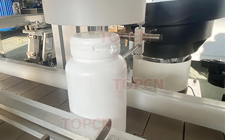 Glass Jar Whisky Cap Cork Plastic Tear-Band Tamper Evident Vitamin Chewing Gum Bottle Tabletop Automatic Press Capping Machine