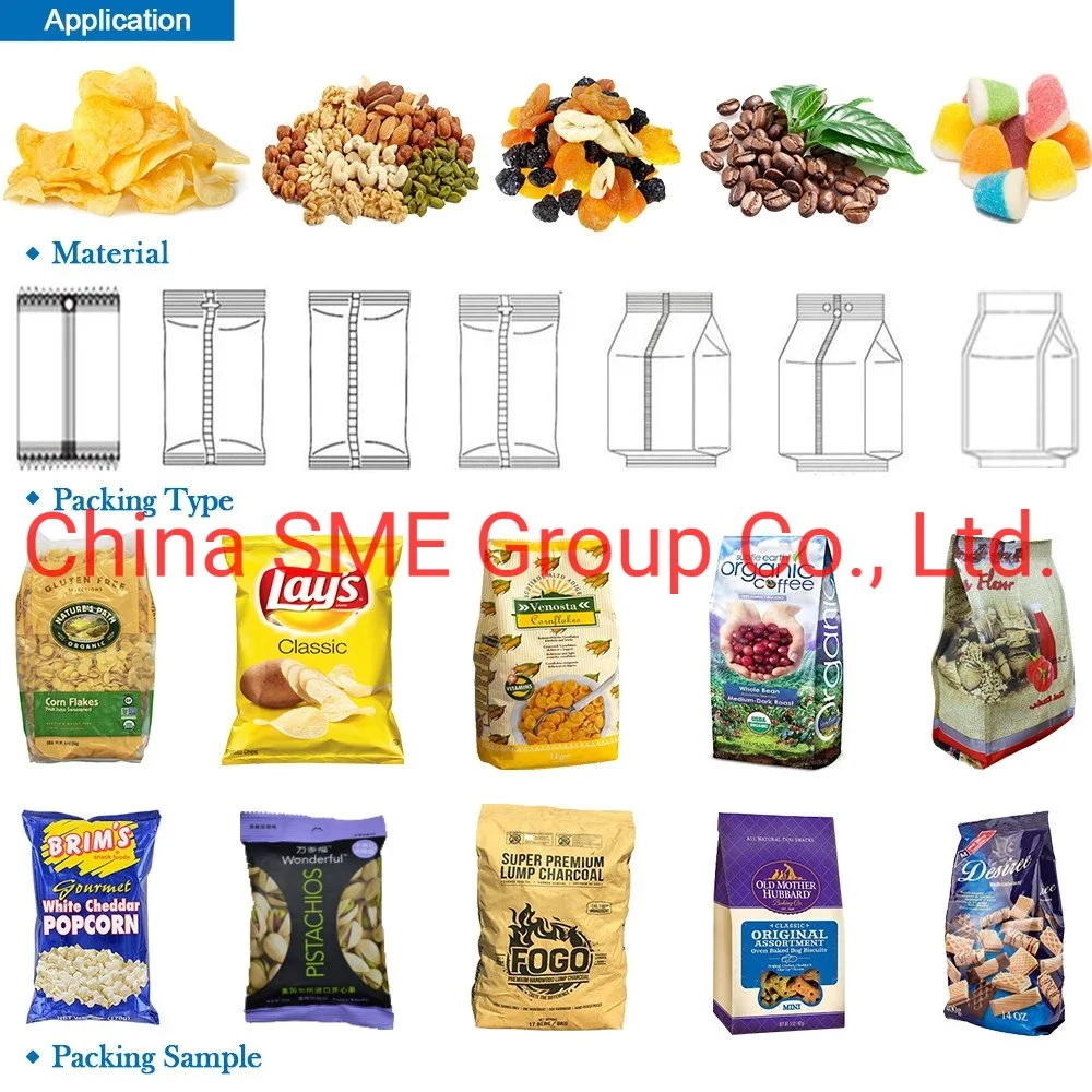 Automatic Vffs Packaging Line Candy Seed Jelly Fries Granule Vertical Packing Machine System