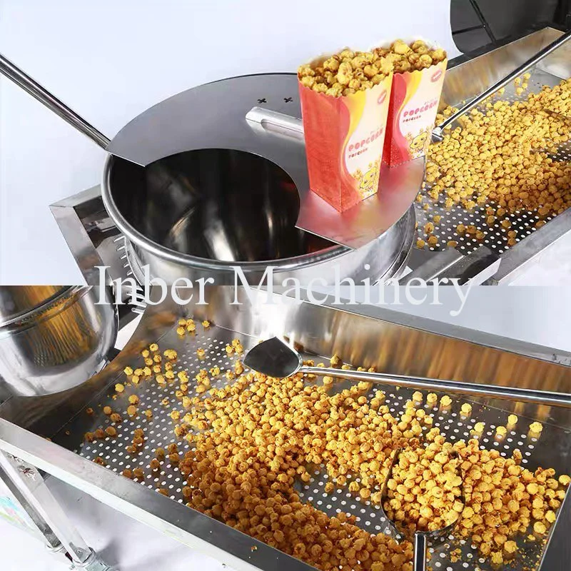 China Stainless Steel Commercial Caramel Kettle Popcorn Making Machine Price with Large Capacity