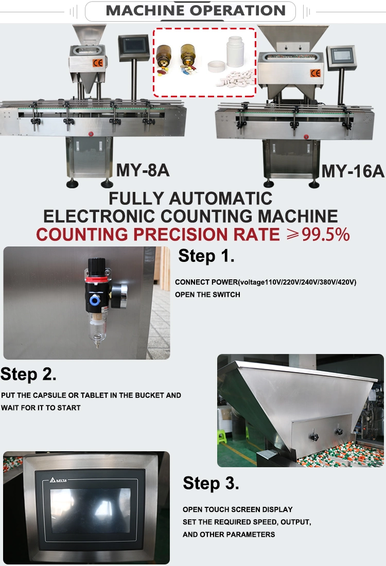 CE Approved Fish Glue Vitamin Candy Capsule Bottlin Gummy Tablet Counting Machine