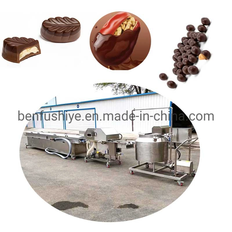 China Professional Small Chocolate Bar Peanut Date Snack Food Making Coating Enrobing Machine