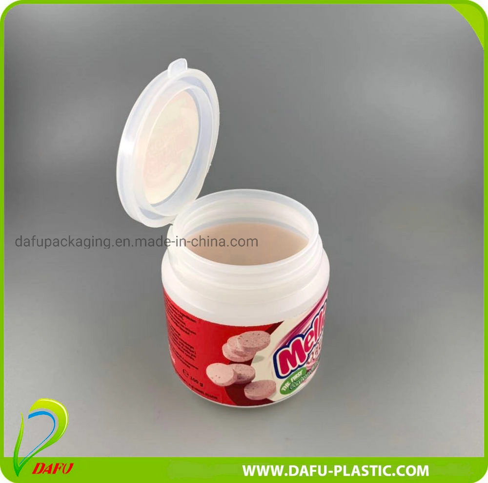 150ml HDPE Round Shape Plastic Chewing Gum Candy Bottle with Flip Top Cap