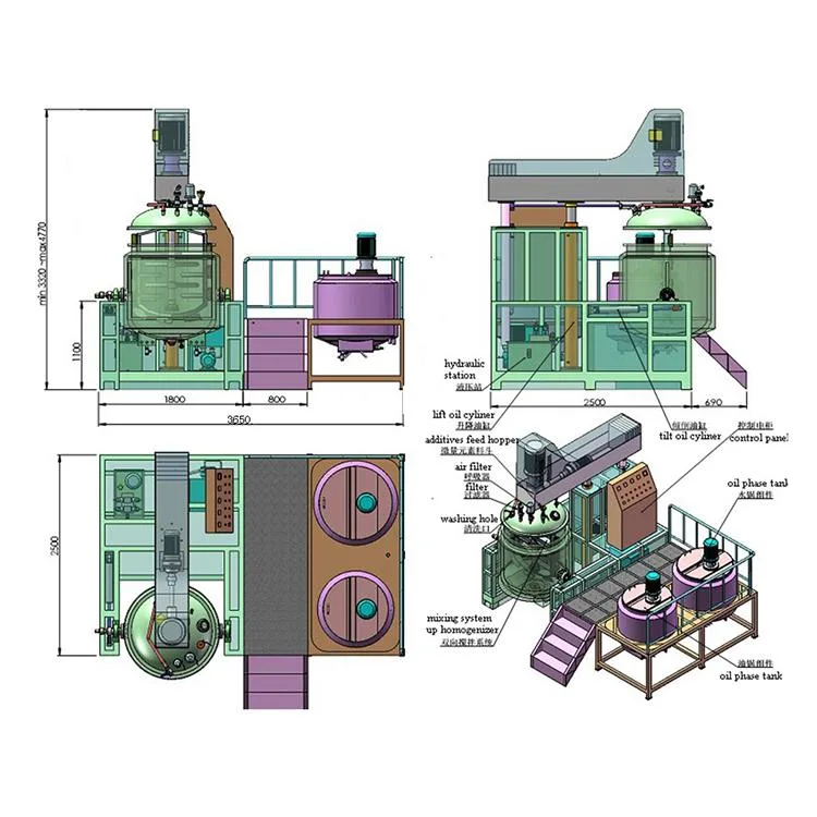 Jacket Heating Mixing Kettle for Food Factory Juice Jam Vacuum Emulsifier Homogeneous Machine Jelly Making Machine