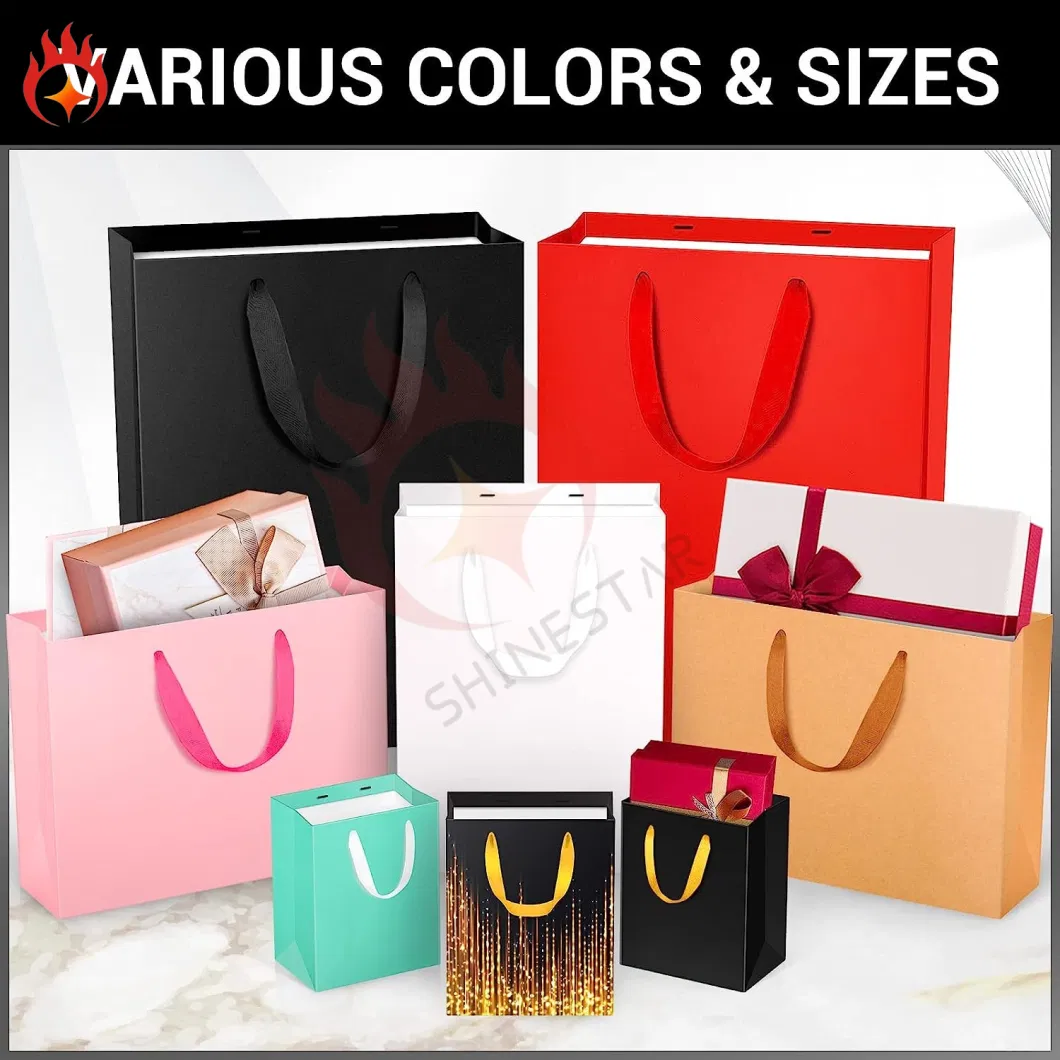 Stand up Square Bottom Paper Handle Gift Shopping Color Printing Customized Bag