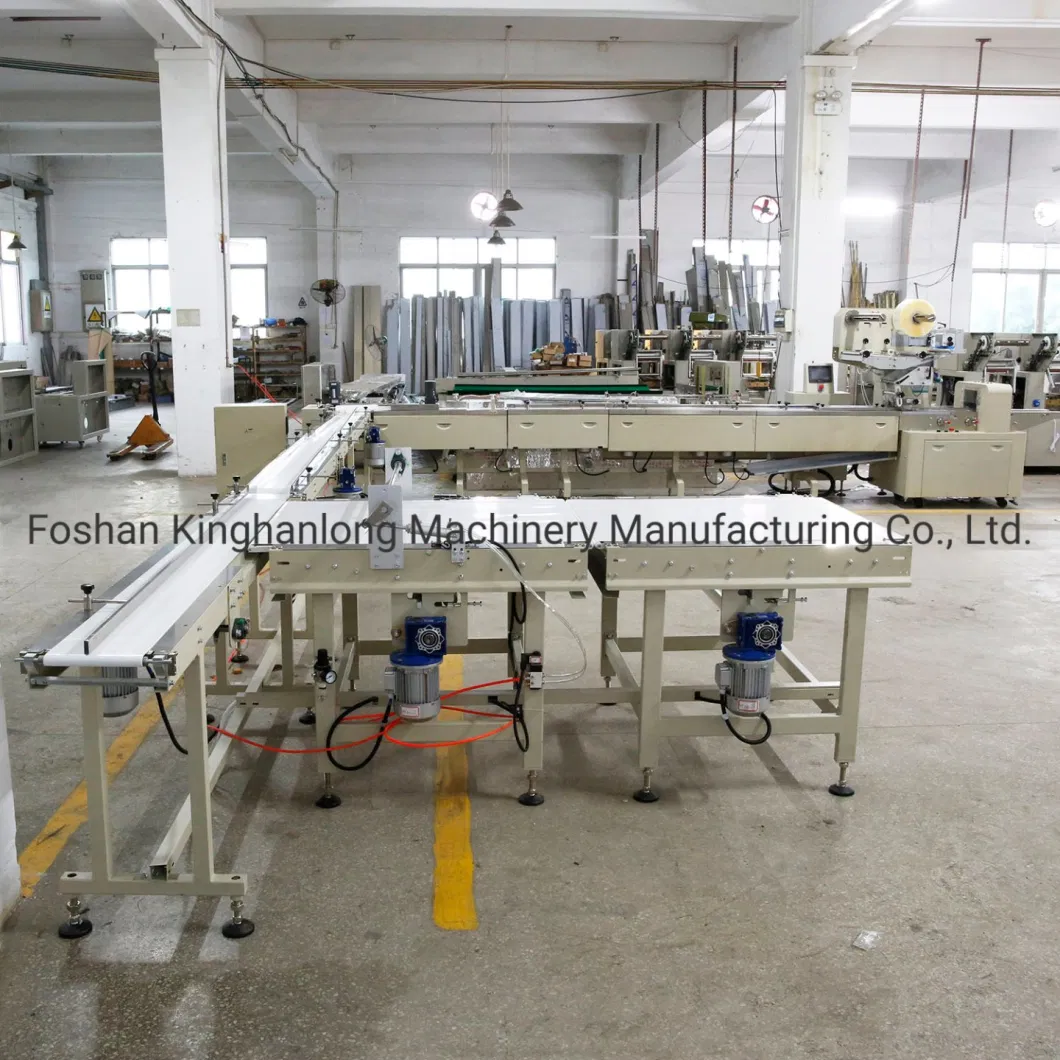 Automatic Food Packing and Feeding Line Form Fill Seal Wrapping Flow Packaging Packing Filling Machine for Caramel Treats, Egg Rolls Wafer Chocolate Pastry