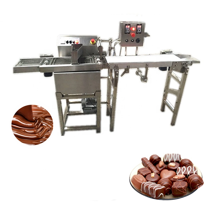 Table Top Mini Chocolate Enrobing Coating Machine Small Chocolate Making Line for Bar Wafers Biscuit Production