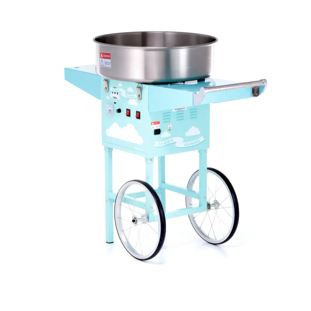 German Quality Standards CE Certified Market Leading Price 1200W Commercial Candy Floss Machine With Cart