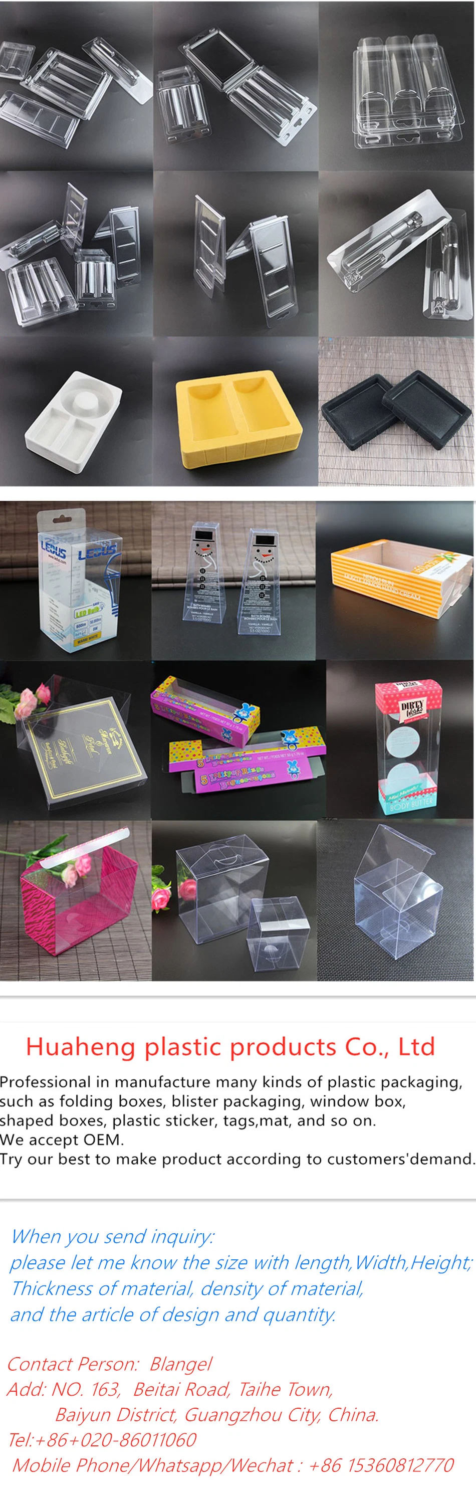 Custom Design Plastic Food Packing Container Box for Cake/Bread (clear cake packaging)