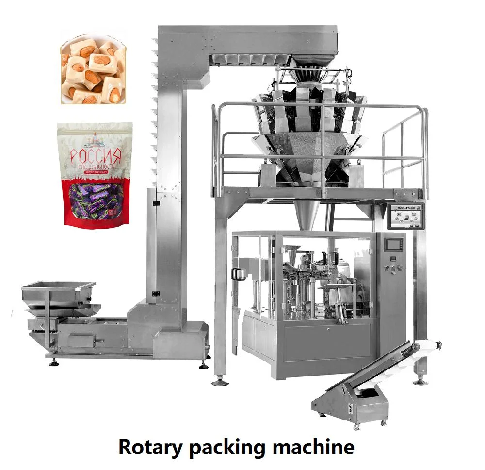 Automatic Multi-Head Weigher Weighing Cherry Plum Candy Nut Multi-Function Weighing Packing Machine