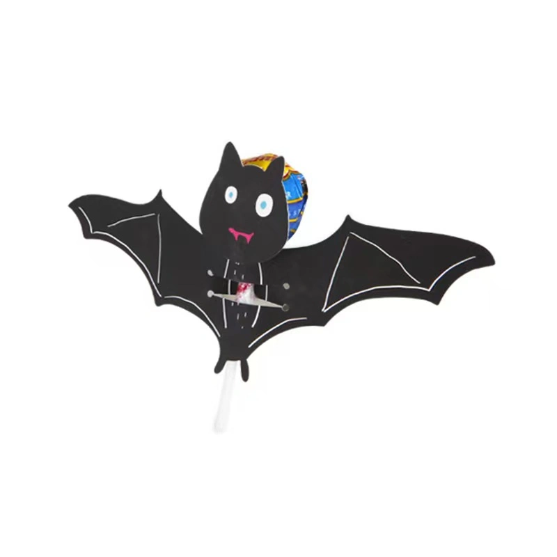 Halloween Bat Shape Lollipop Decorative Card Spot Candy Packaging Double-Sided Printed Card Printed Logo Packaging Box