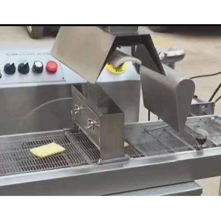 Automatic Chocolate Enrobing and Coating Machine for Biscuit Candy Cake Bread Snack Foods