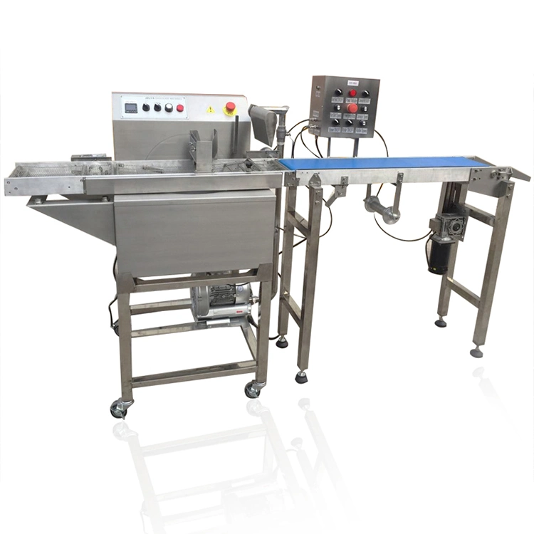 Automatic Chocolate Enrobing and Coating Machine for Biscuit Candy Cake Bread Snack Foods