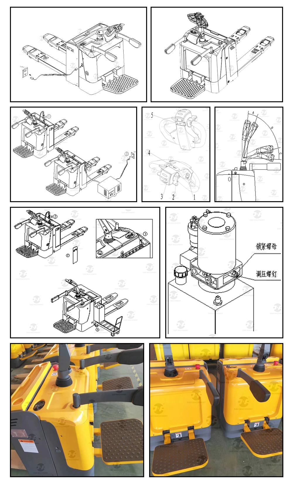 China Manufacturer Direct Pallet Truck Forklifts Lithium Battery Electric Forklifts for Curing Room of Starch Mogul Line