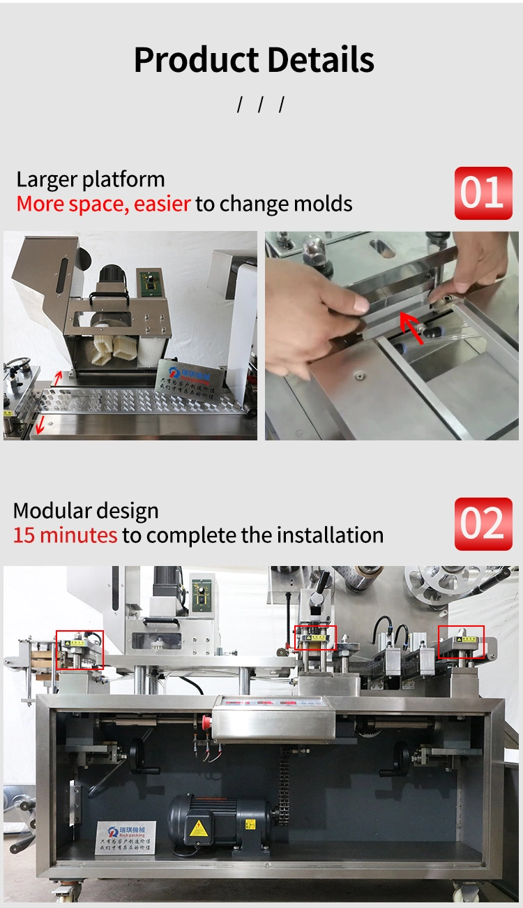 Pharmacy Tablet Capsule Blister Pack Packer Machine Price for Sale