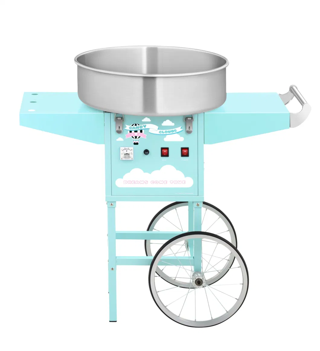 German Quality Standards CE Certified Market Leading Price 1200W Commercial Candy Floss Machine With Cart